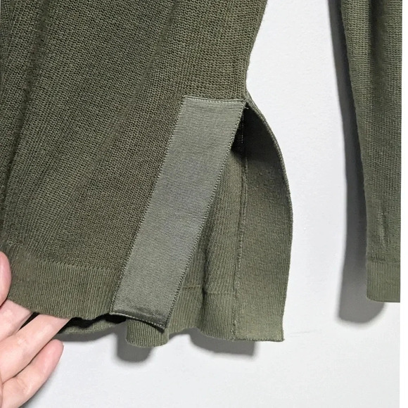 Gretchen Scott Grosgrain Heaven Hi-Lo Cardigan in Olive - Picture 7 of 8